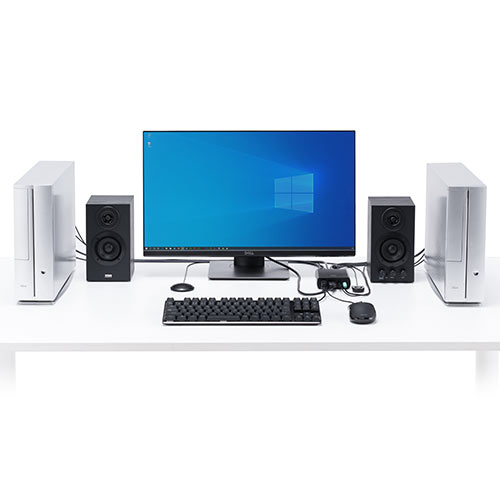 【アウトレット】パソコン切替器 HDMI 2台 4K 60Hz KVMスイッチ USBキーボード USBマウス スピーカー マイク Windows macOS 在宅勤務 テレワーク