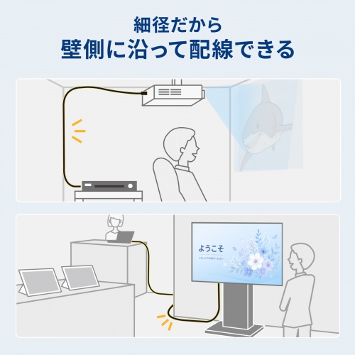 【アウトレット】HDMI光ファイバーケーブル 20m 4K60Hz 18Gbps HDR ARC ラッチ付
