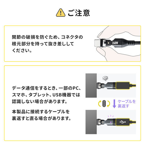 USB-C変換アダプタ 540°回転 USB PD 240W USB2.0 ガンメタリック