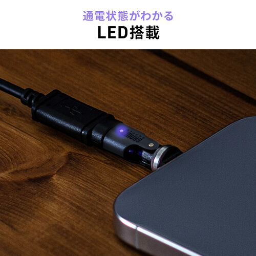 USB-C変換アダプタ 540°回転 USB PD 240W USB2.0 ガンメタリック