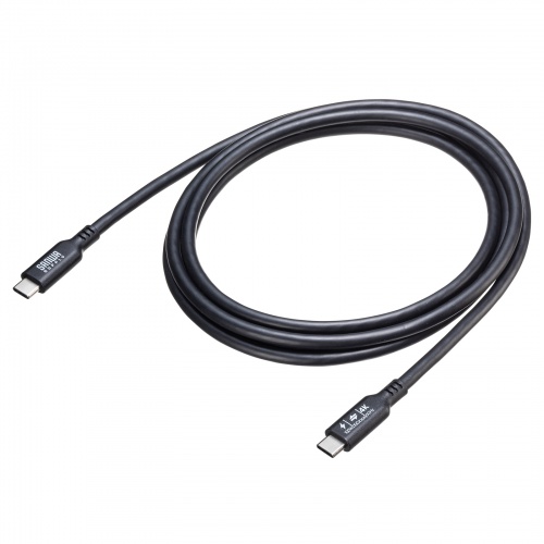 USB Type-Cケーブル 2m 10Gbps USB PD 100W 4K/60Hz対応 ブラック
