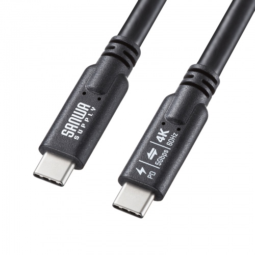 USB Type-Cケーブル 3m USB 5Gbps PD100W 4K/60Hz映像出力 ブラック