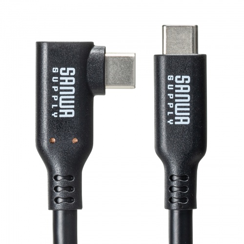 USB Type-Cケーブル 1m 10Gbps USB PD 100W L字コネクタ 4K/60Hz映像出力 ブラック