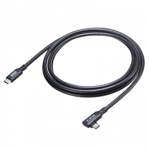 USB Type-Cケーブル 2m 10Gbps PD100W 映像出力対応 片側L型コネクタ