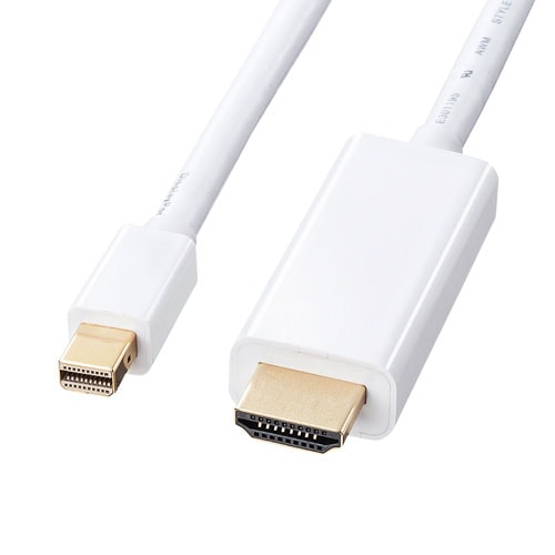 【アウトレット】Mini DisplayPort-HDMI変換ケーブル(ホワイト・2m)
