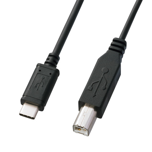 【アウトレット】USB2.0 Type C-Bケーブル(ブラック・1m)