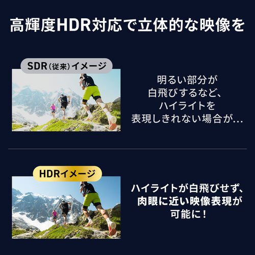 USB Type-C HDMI変換ケーブル 3Dコネクタ付き 2m ブラック