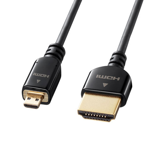 microHDMIケーブル 1.5m microHDMI-HDMIコネクタ ブラック