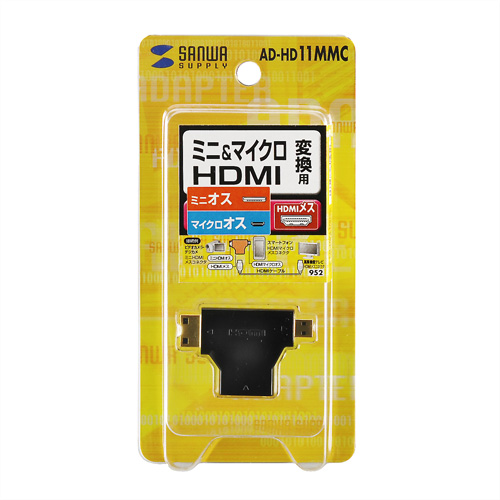 HDMI変換アダプタ ミニHDMI マイクロHDMI ブラック