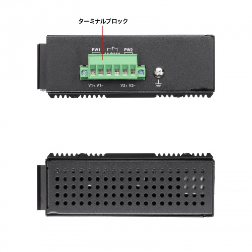 産業用ギガスイッチングハブ 8ポート POE 高耐久 DINレール 冗長電源対応 メタル筐体 ファンレス仕様