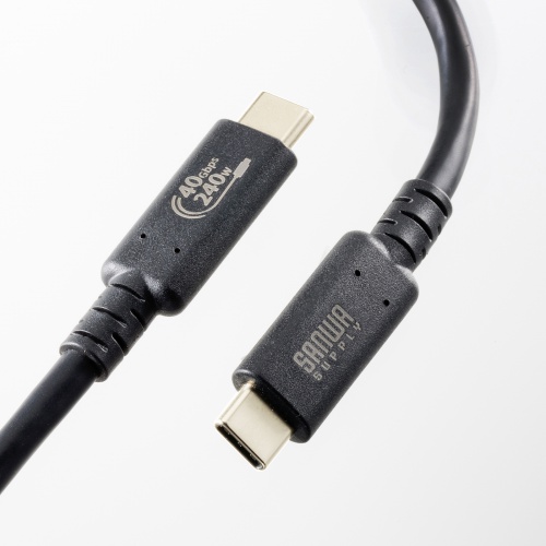 USB4ケーブル 40Gbps 1m 240W対応 USB Type-C USB-IF認証品 ブラック