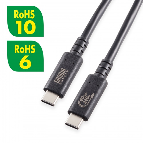 USB4ケーブル 40Gbps 1m 240W対応 USB Type-C USB-IF認証品 ブラック