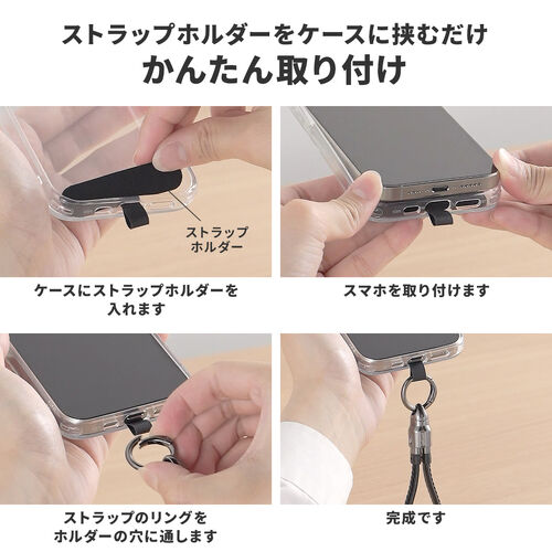 リストストラップ型 USB Type-Cケーブル 32cm USB PD 240W 丸形メッシュ ブラック