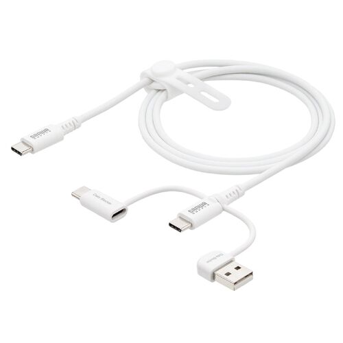 USBケーブル USB-C USB-A データブロッカー データ通信遮断 データ抜き取り対策 PD60W USB2.0 シリコンケーブル 1m ホワイト