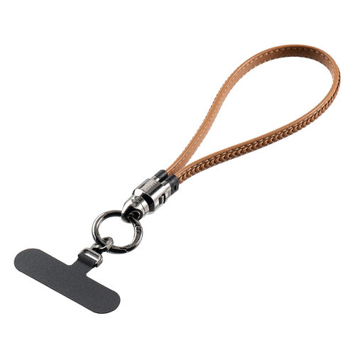 ストラップ型 USB Type-Cケーブル 32cm  PUレザー USB PD240W対応 ブラウン