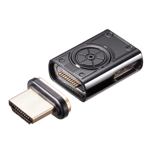 在庫限り】HDMI変換アダプタ マグネット接続式 L型 左向き 8K/60Hz 4K