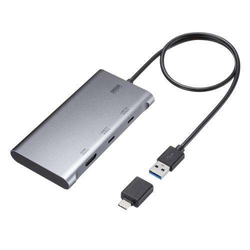 USB-C - HDMI 変換アダプタ 4K×3 拡張 3画面 HDMI×1 USB-C×2 ディスプレイアダプタ