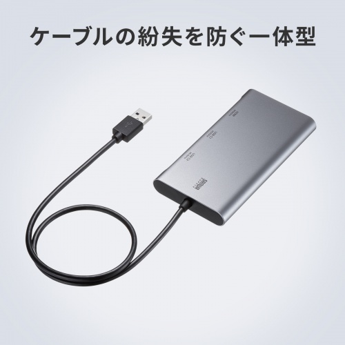 USB-C - HDMI 変換アダプタ 4K×3 拡張 3画面 HDMI×1 USB-C×2 ディスプレイアダプタ