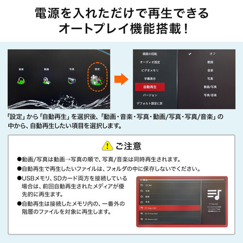 メディアプレーヤー SDカード USBメモリ 動画 音楽 写真再生 HDMI VGA コンポジット接続