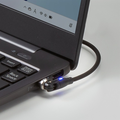 USB Type-Cケーブル 2m USB2.0 USB A-Cコネクタ 左右180°水平360°回転コネクタ ナイロンメッシュケーブル