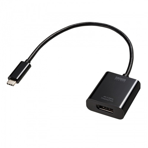 【アウトレット】USB Type-C - DisplayPort 変換アダプタ 4K/120Hz HDR対応 ケーブル長20cm ブラック