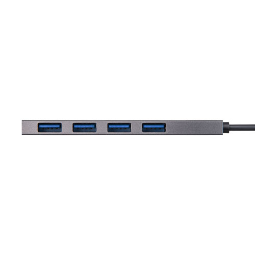 【アウトレット】スリムUSBハブ USB A×4 USB3.2 Gen1 バスパワー ケーブル6cm アルミ製