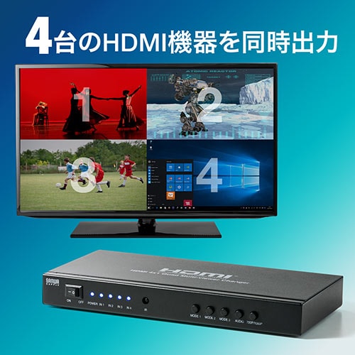 HDMI画面分割切替器(4画面分割・マルチビューワー・フルHD対応・4入力