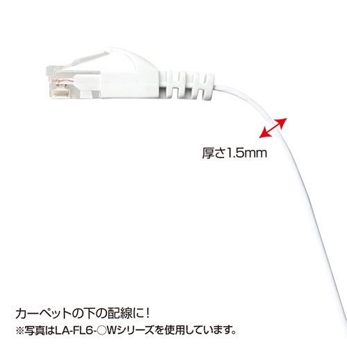 【アウトレット】カテゴリ6フラットLANケーブル 2m(ブルー)