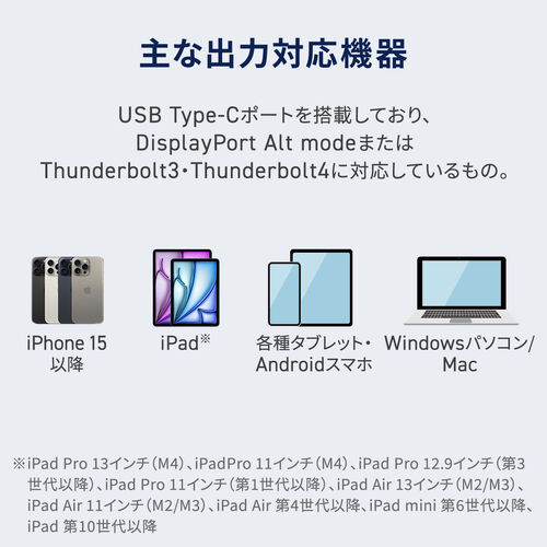 USB Type-C HDMI 変換ケーブル 1m 4K/60Hz HDR対応 ブラック