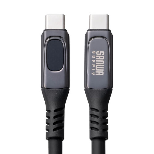 USB Type-Cケーブル USB PD100W対応 電力表示機能付き 1m USB 20Gbps 8K/60Hz対応 やわらかシリコンケーブル