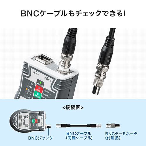 LANテスター RJ-45 複合同軸ケーブル 親機・子機脱着可 リモート対応 LED表示