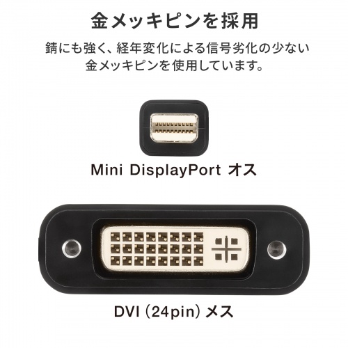 Mini DisplayPort-DVI 変換アダプタ 20cm アクティブタイプ