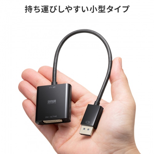 DisplayPort-DVI 変換アダプタ 20cm アクティブタイプ