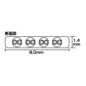 自作用LANケーブル(カテゴリ5e・UTP・より線・フラットケーブル