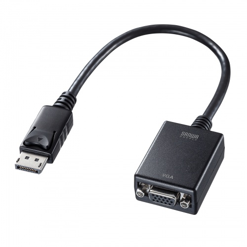 【アウトレット】DisplayPort-VGA変換アダプタ ケーブル長20cm ブラック