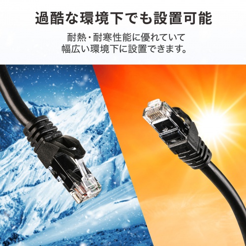 【アウトレット】屋外用LANケーブル カテゴリ6A 10m UTP ブラック