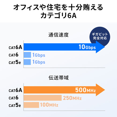 RJ-45コネクタ CAT6A対応 透過式 貫通型 単線 より線両対応 10個入り