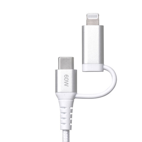 USB Type-C Lightning 2in1 USBケーブル 1m USB PD60W対応 MFi認証品