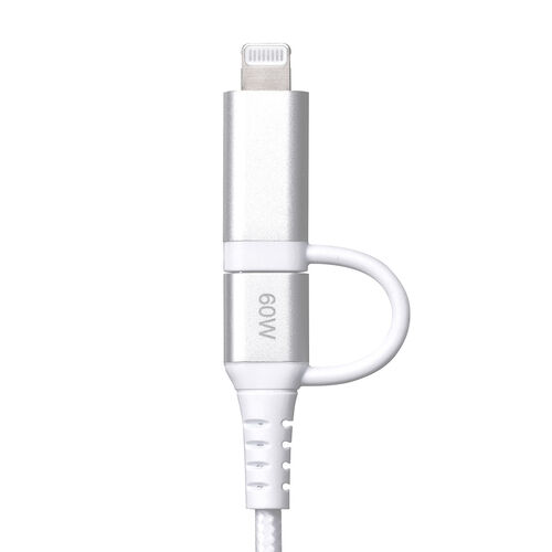 USB Type-C Lightning 2in1 USBケーブル 2m USB PD60W対応 MFi認証品