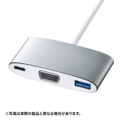 【アウトレット】USB Type C-VGAマルチ変換アダプタ(Type-C・USB3.0ポート付き)