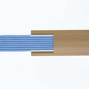 【アウトレット】ケーブルカバー(幅70mm・ライトブラウン・長さ1m・高強度・耐衝撃・床専用・簡易パッケージ)