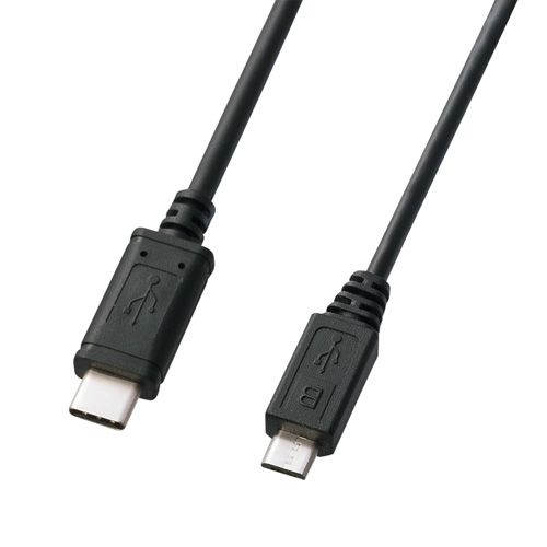USB2.0 Type C-microBケーブル(ブラック・2m)