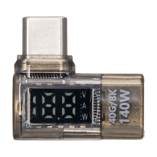 L字型 USB-C変換アダプタ 電力表示機能つき USB 40Gbps PD 140W 8K/60Hz対応