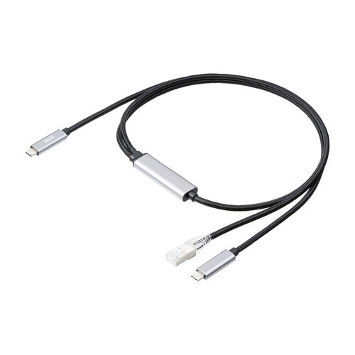 USB Type-C LAN変換ケーブル 1m カテゴリ6 USB PD 100W対応 メッシュケーブル