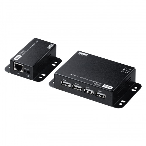 USBエクステンダー USB2.0 最大50m USB A×4 USBハブ付き