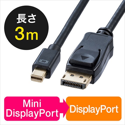 Mini Displayport Displayport変換ケーブル 3m 4k 60hz対応