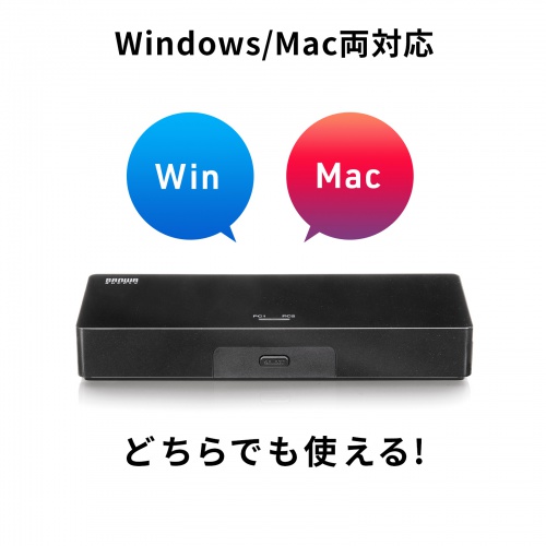 DisplayPort対応 パソコン自動切替器 2:1 4K/60Hz エミュレーション非搭載 マウス キーボード