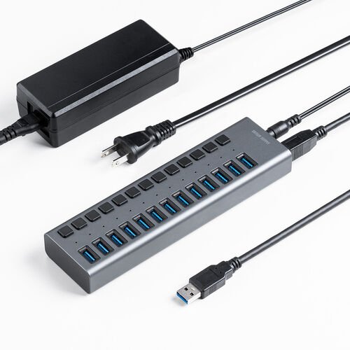 USBハブ 13ポート USB A×13 USB 5Gbps 個別スイッチ付き セルフパワー