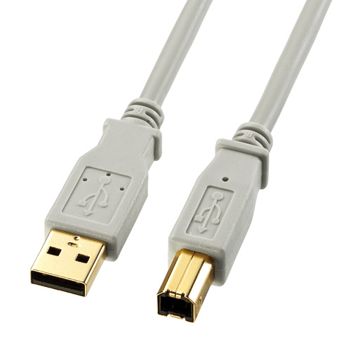 【アウトレット】USB2.0ケーブル(0.3m・ライトグレー)