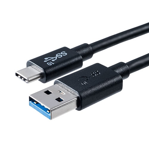 USB タイプCケーブル(USB3.1・Gen2・Type-Cオス/USB Aオス・USB -IF認証済み・50cm・ブラック)/YK-USB053-05/500-USB053-05【ケーブルのネット通販専門店 ケーブル市場】